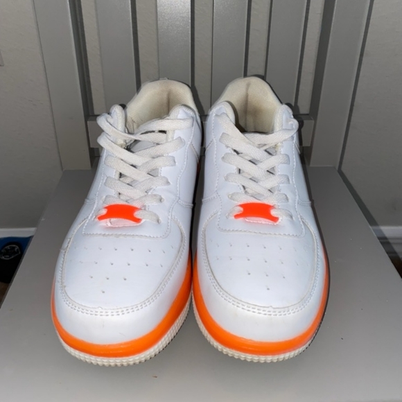 White and neon orange sneakers - Picture 1 of 3